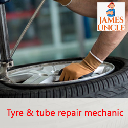 Tyre & tube repair mechanic Mr. Noor Alam in Madhyamgram